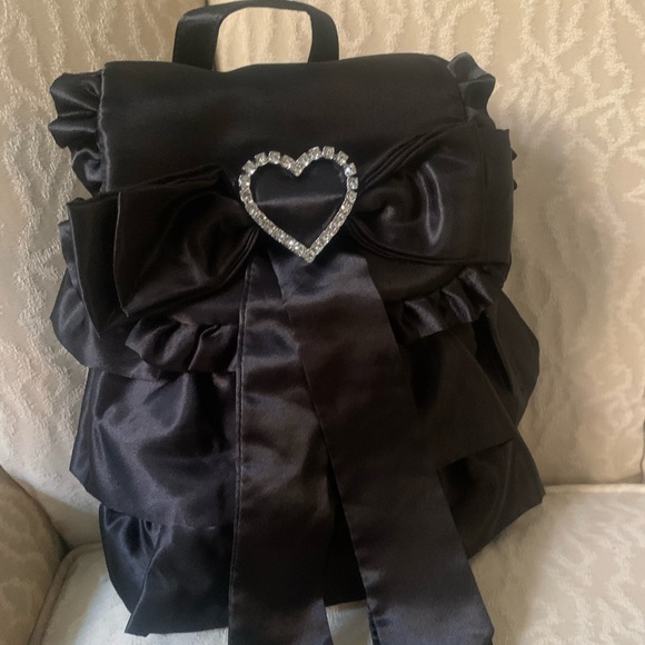 Sugar Thrillz Black Ruffles Backpack Shoulder Bag Purse NWT - Picture 2 of 13